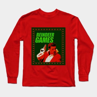 Reindeer Games Ugly Sweater with background Long Sleeve T-Shirt